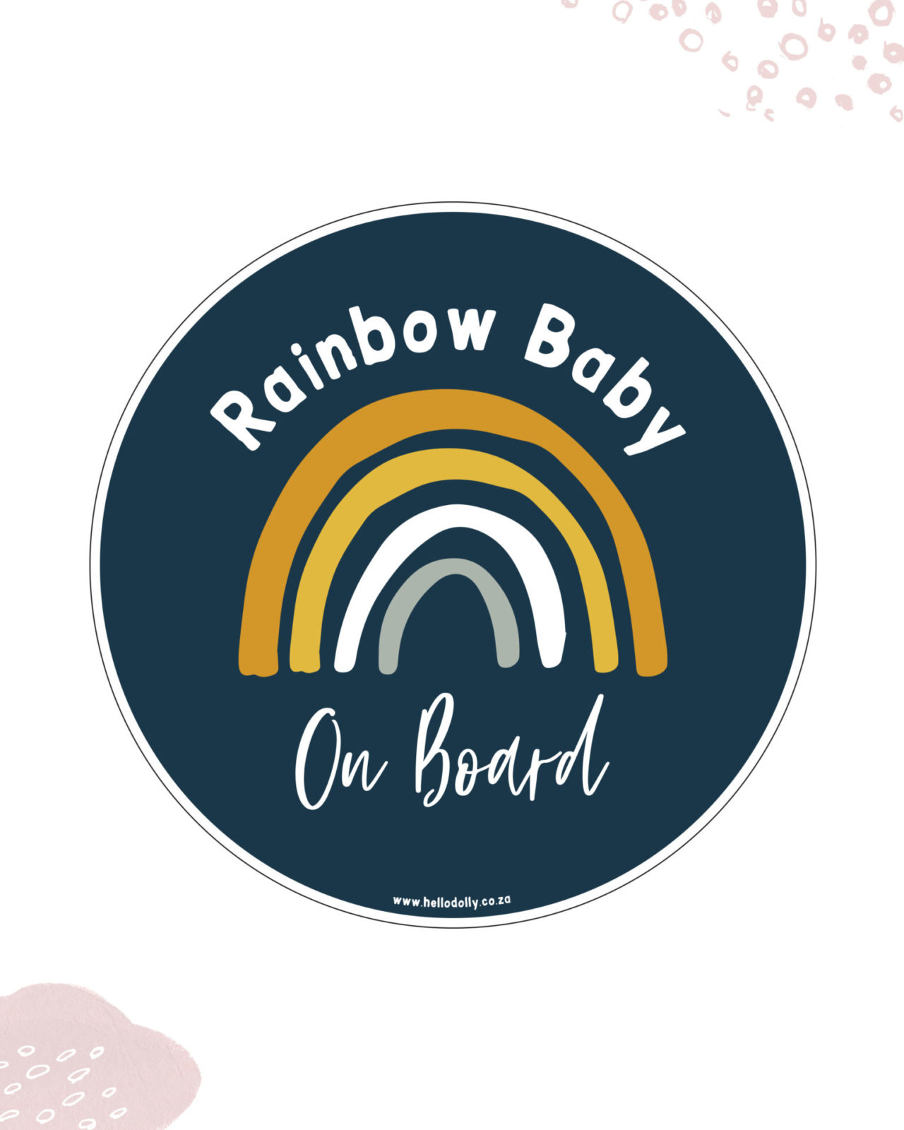Boy Rainbow Baby on Board | Hello Dolly Designs