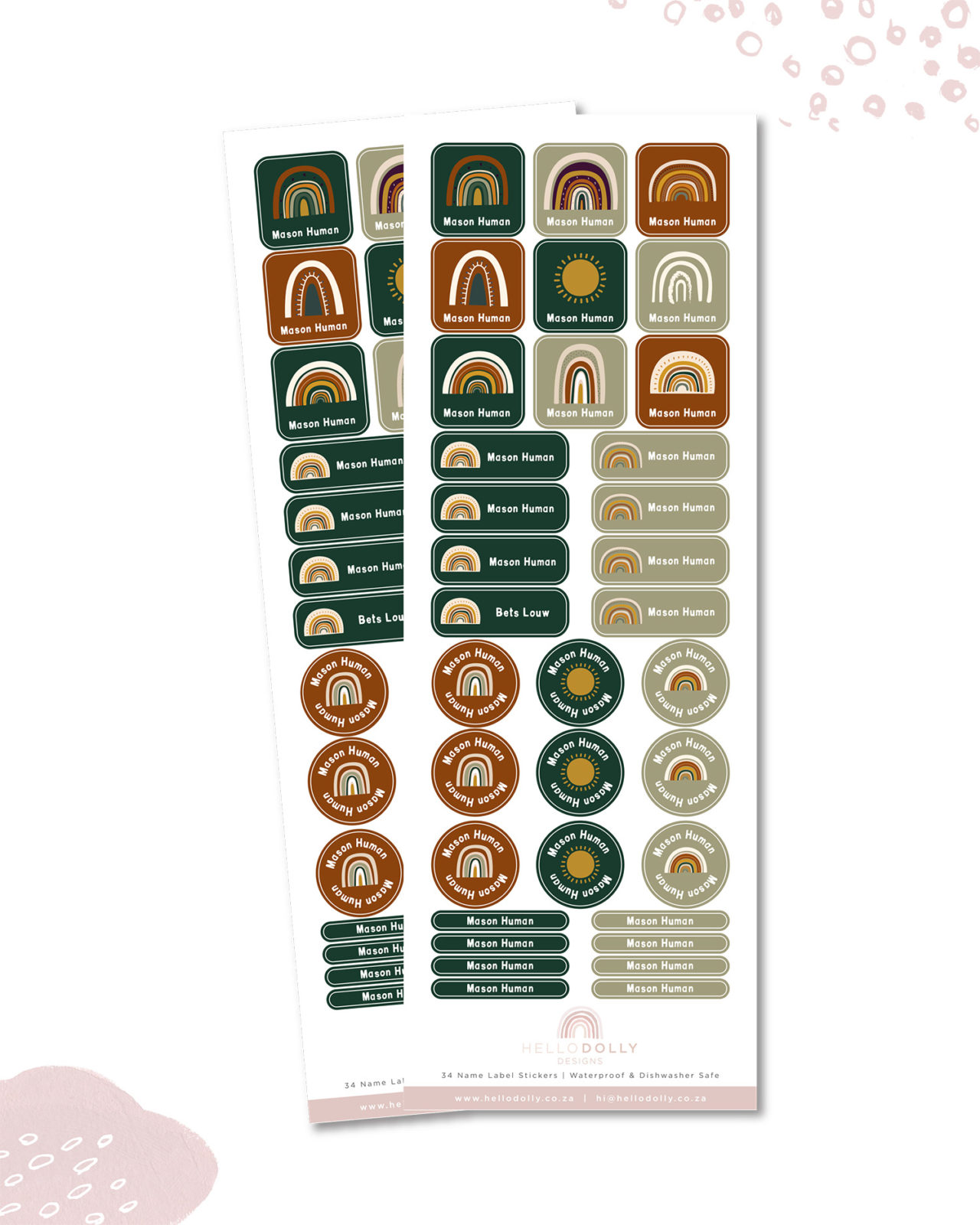 Over the Rainbow Name Labels | Hello Dolly Designs