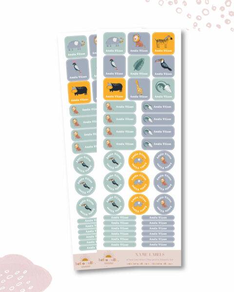 Safari Animals Name Labels | Hello Dolly Designs