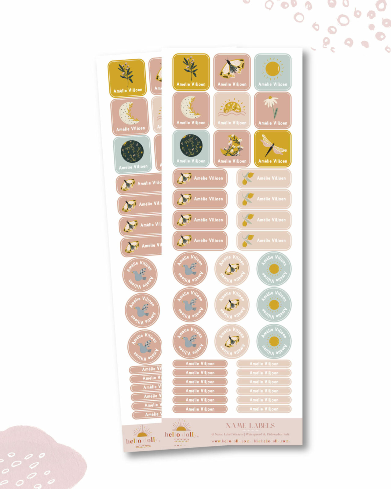Moon Name Labels Over the Moon Name Labels | Hello Dolly Designs