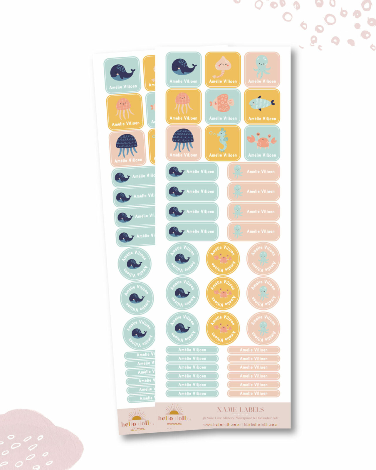 Under the Sea Girl Name Labels | Hello Dolly Designs