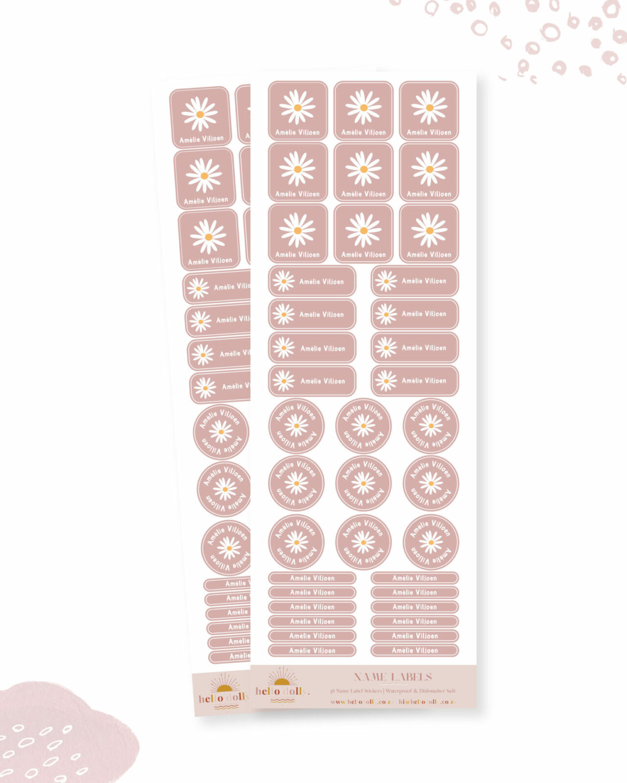 Summer Daisies Name Labels | Hello Dolly Designs