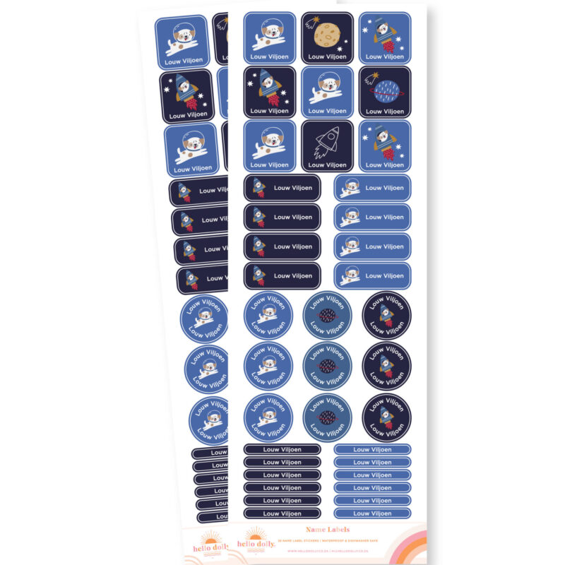 Space Dogs Name Labels